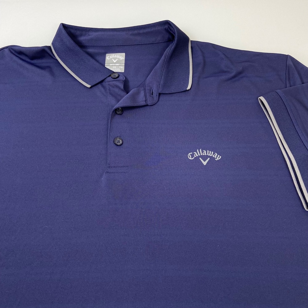 Callaway Mens XXL Opti Dry Golf Polo Shirt Navy Blue Short Sleeve‎ Performance